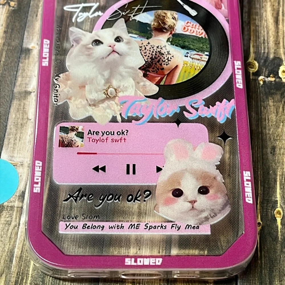 5for$10 Taylor Swift Music Pink Cute Collage iPhone 15 Clear Slim Phone Case